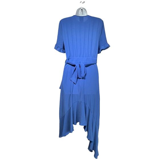 ceCe blue flutter sleeve asymmetrical ruffle shift dress Size 2 - Picture 2 of 5